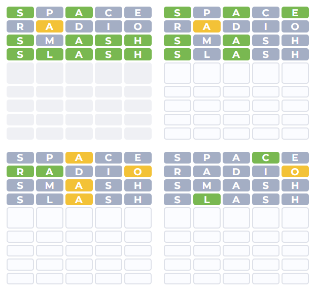 Find out what letters are in hidden words
